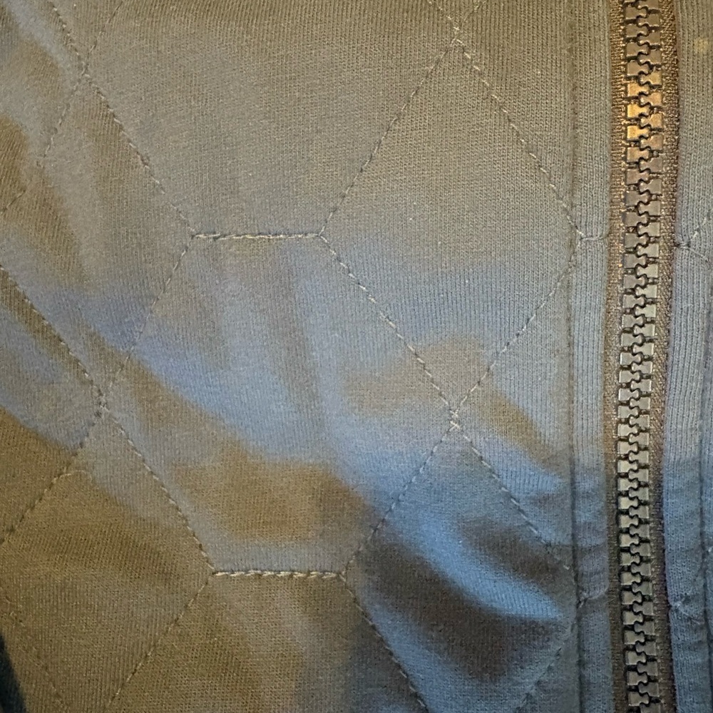 L.L. Bean Quilted Cotton Zip Jacket Blue Large Regular - Picture 5 of 14